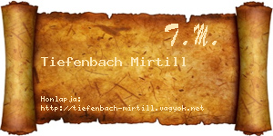 Tiefenbach Mirtill névjegykártya